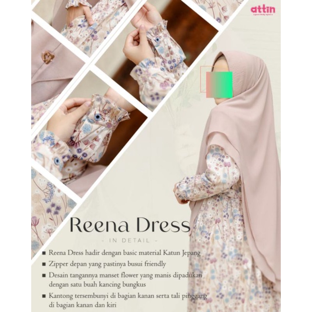 Gamis Katun Jepang Reena Dress By Attin