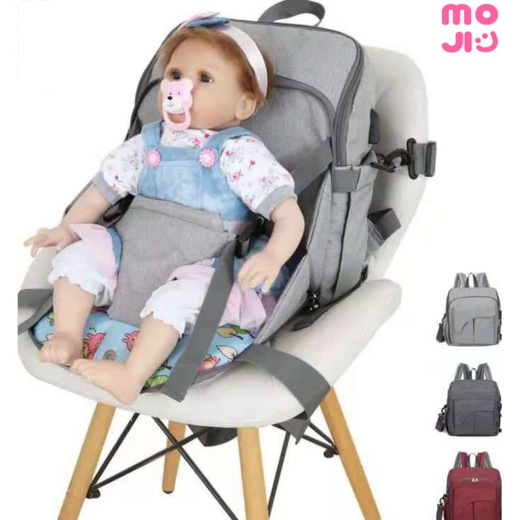 Moji- Diaper bag 2in1 / Tas Popok Bayi / Tas Perlengkapan Keperluan Bayi / Traveling Bayi / Diaper Bag Multifungsi