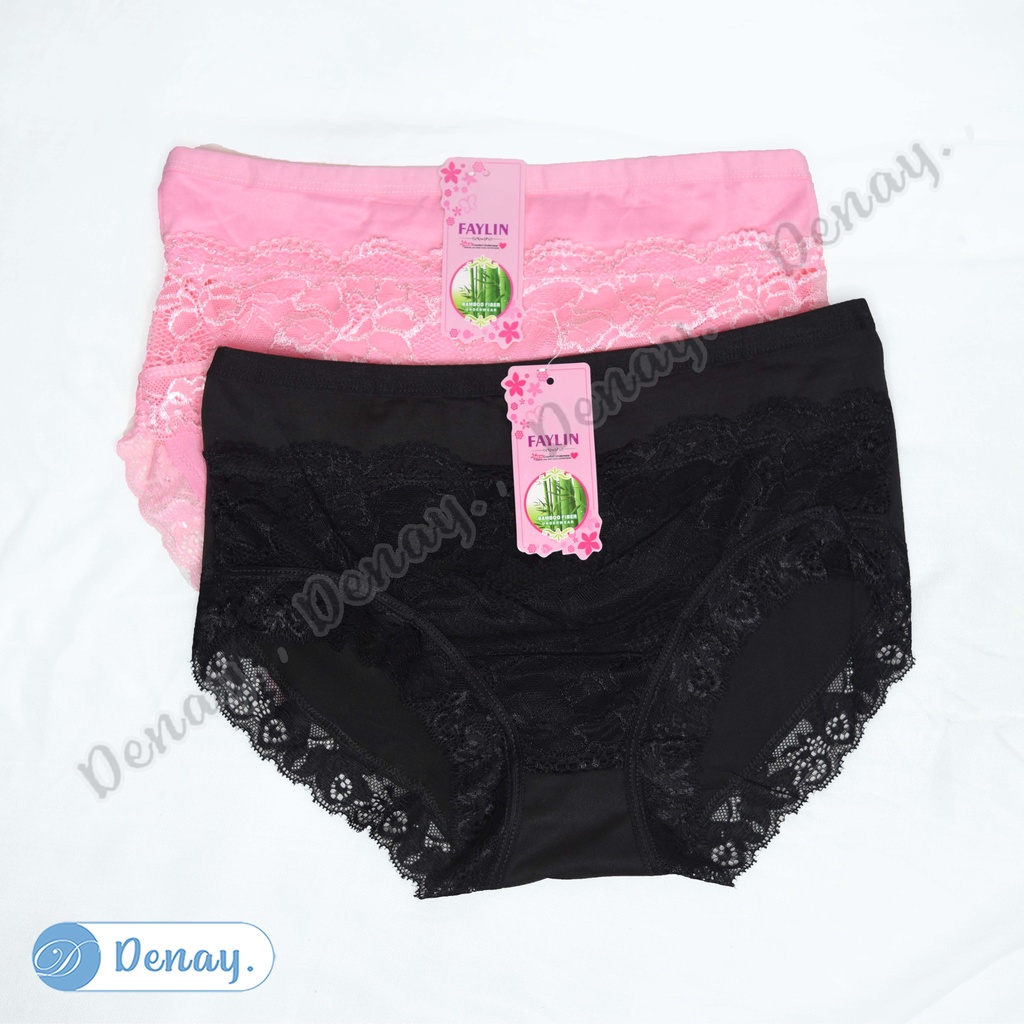 Tokodenay - Celana Dalam Wanita - CD Faylin Renda Polos - Spandex Premium Quality - Isi 3 Pcs