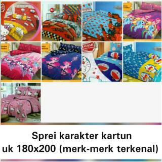 Sprei King Size 180 X 200 Karakter Kartun  Thomas Doraemon 