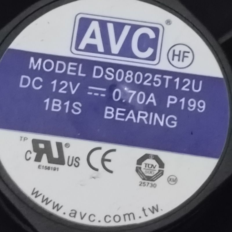 kipas 8cm AVC DS08025T12U 12V 0.70A