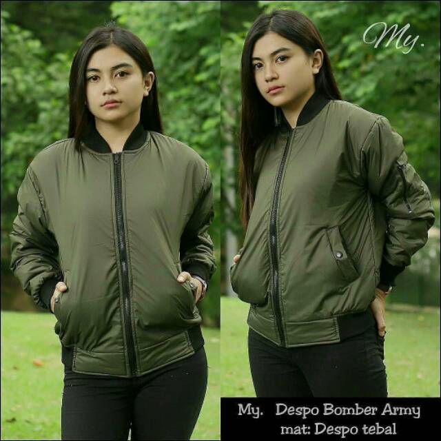 Jaket Bomber Polos Cewe Premium