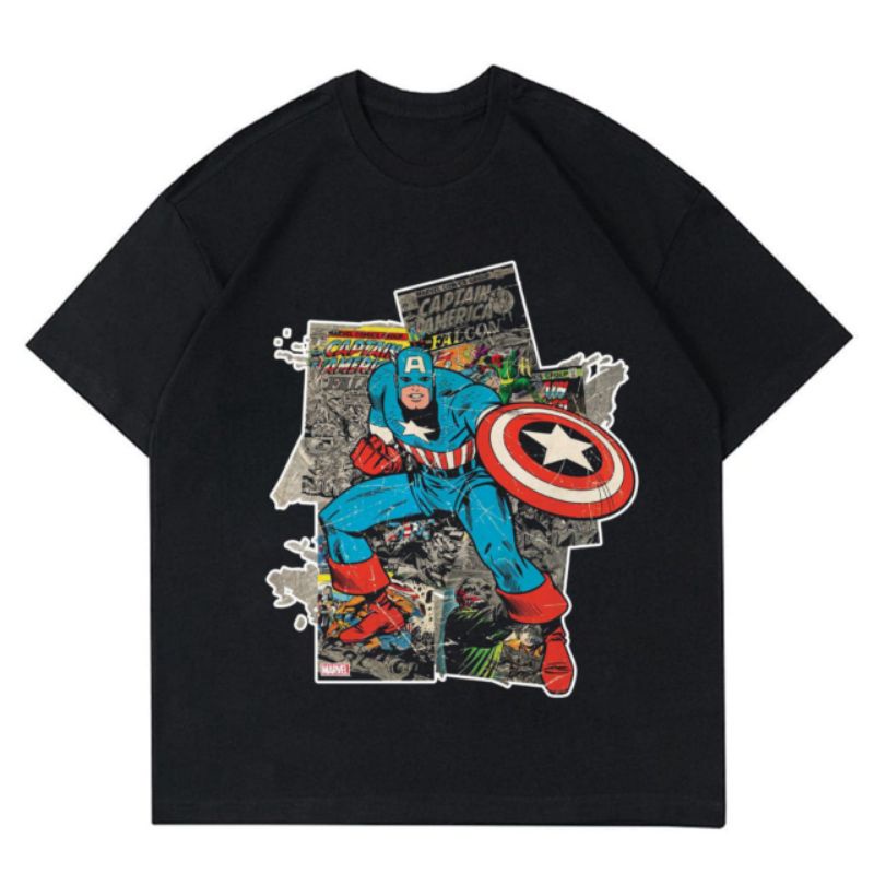 Kaos Tokoh Karakter Pahlawan Super Film Marvel Comics Tee Merch Baju Vintage Oversize Oversized T-Sh