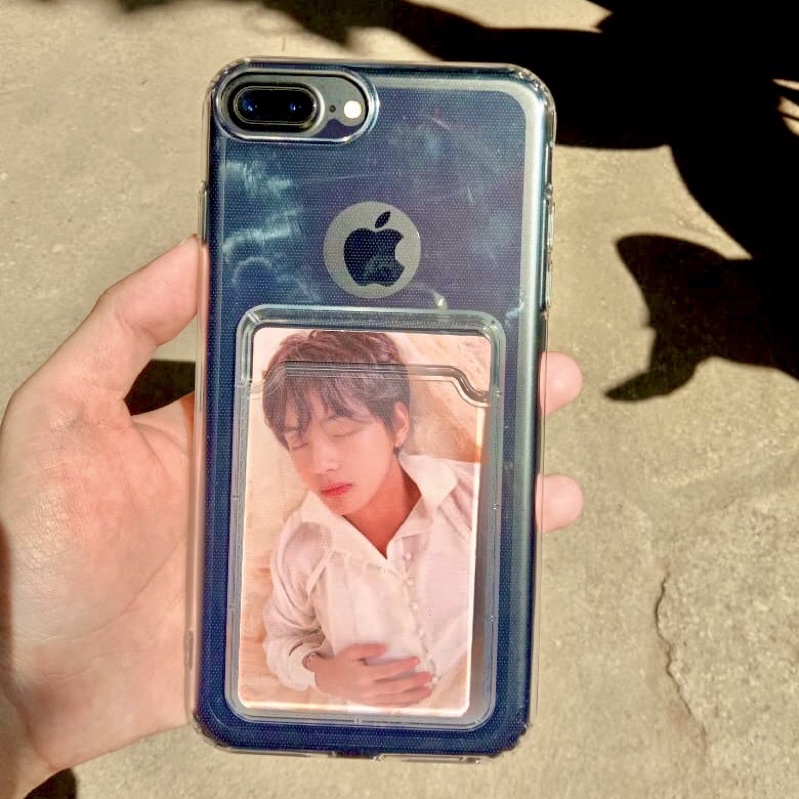 Clear soft case + Slot kartu Xiaomi Redmi 9T Note 9 Note 9 pro - Card slot - Photocard slot - Wallet