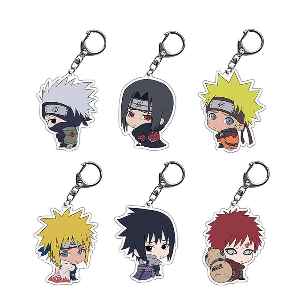 Lanfy Naruto Gantungan Kunci Untuk Anak-Anak Liontin Miniatur Anime Jepang Darah Panas Anime Acrylic Key Ring