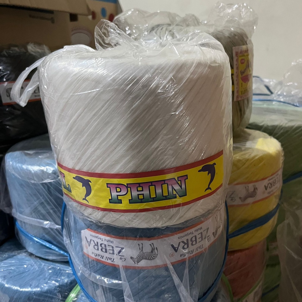 

(AE-14) tali rafia warna putih bening dari plastik murni berat 1kg dolphin