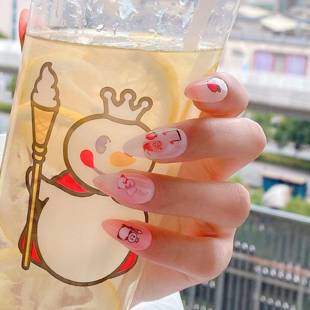 AUGUSTINA Agustina Stiker Nail Art Perekat Motif Kartun Yang Indah Aksesoris Manicure