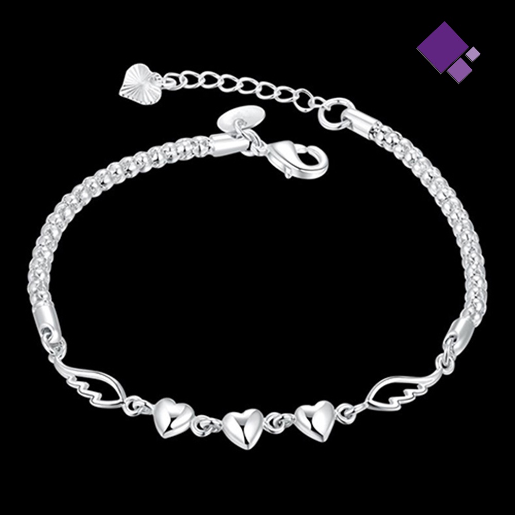 Gelang Rantai Adjustable Desain Hati Untuk Wanita