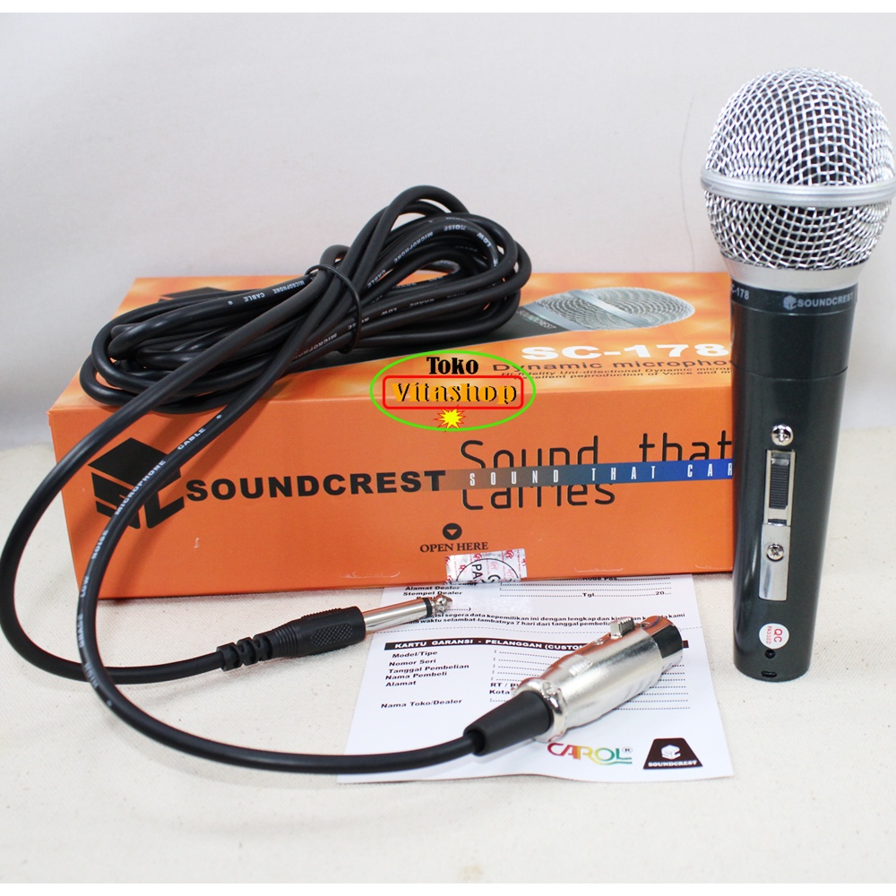 MIC KABEL SOUNDCREST SC-178 MICROPHONE DYNAMIK MIKROFON KARAOKE MIK