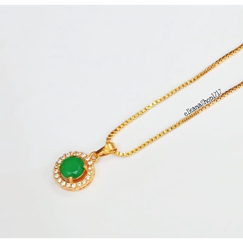 KALUNG LINGKAR PERMATA DIAMOND OLIVE GOLD LAPIS EMAS 18K ANTI KARAT