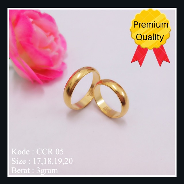 Cincin Couple  Cincin Titanium Cincin Tunangan Cincin Kawin Cincin Anti Karat Lapis Emas DAPAT 2 PCS