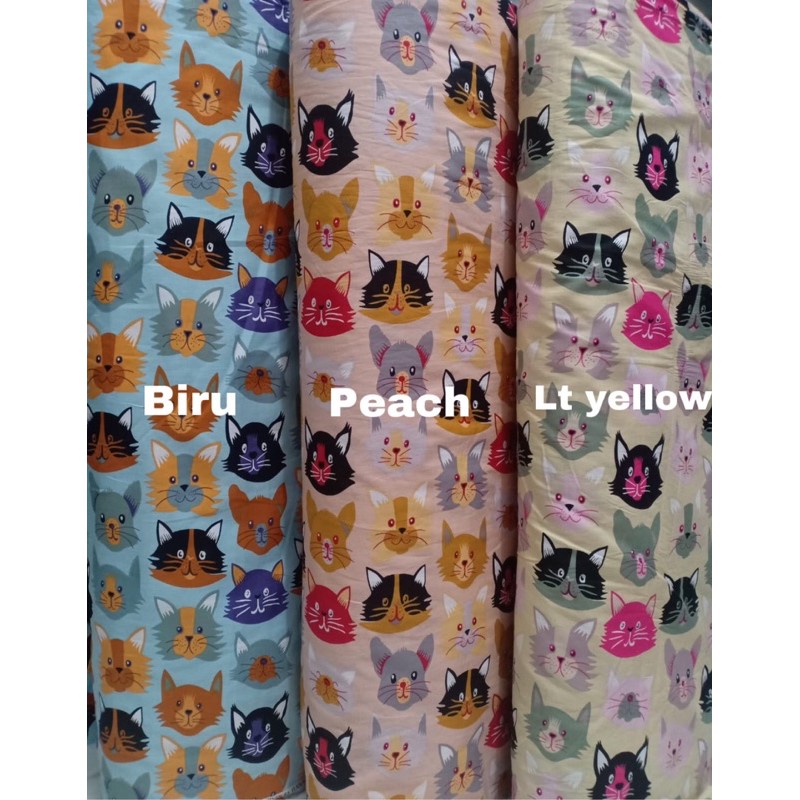 

kain katun import motif cat untuk anak anak (motif besar)