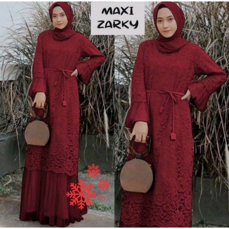 GAMIS MAXI LARKY BRUKAT / GAMIS BRUKAT PESTA / GAMIS KONDANGAN / GAMIS BRUKAT MURAH / GAMIS MEWAH
