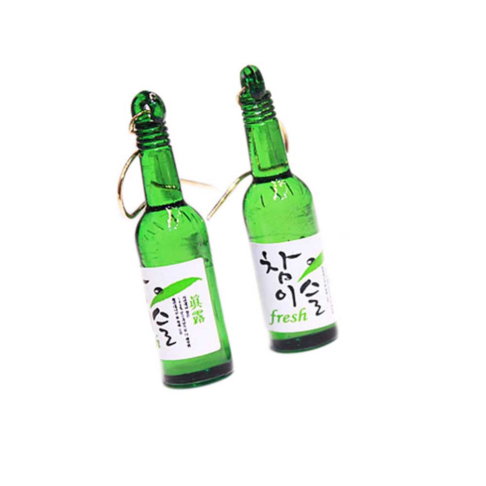 Anting Tusuk Bentuk Botol Bir Lucu Gaya Punk