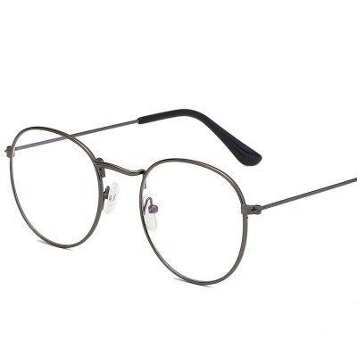 Kacamata Bulat Oval Retro Model Korea Pria Wanita / Kaca Mata Classic Import / TS-16-Grey