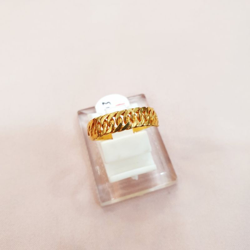 Cincin ½ rantai polos emas asli kadar 300