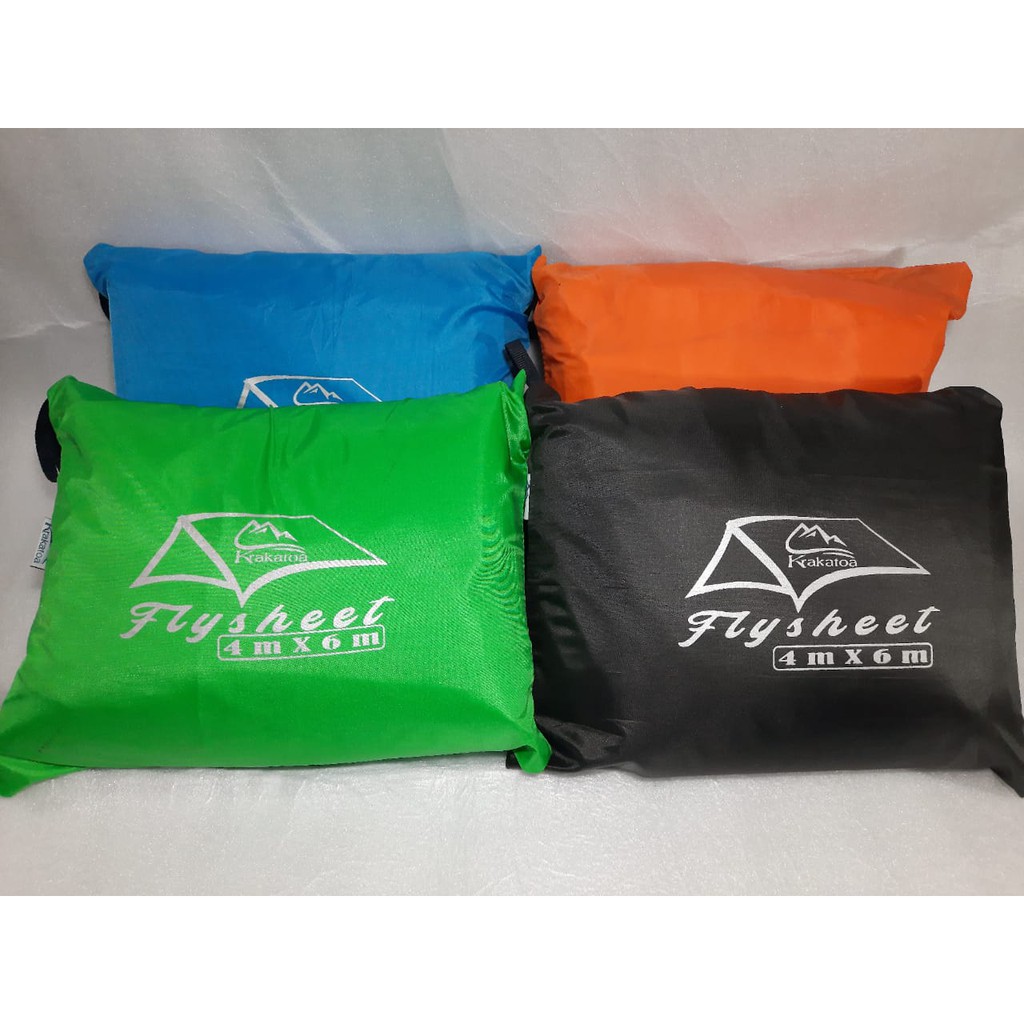 【Warna ~ COD】 Flysheet 6x4 Meter Waterproof 24 Lubang Lobang` Tenda Anti Air 4x6 m` 6*4 Bivak 4*6