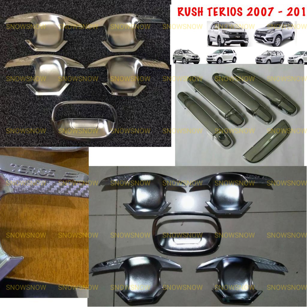 Paket Outer Handle Rush Terios Lama Old 2007 2008 2012 2015 2017 5pcs Elegant Cover Chrome