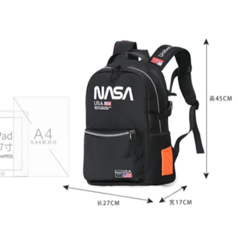 Tas Sekolah Ransel Pria Backpack Cowok Cewek SMP SMA SD SMU Murah Kent Kent Codora Murmer Abu kanvas NASA-1