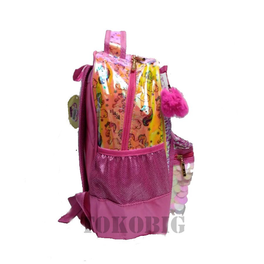 Tas Backpack Sequin &amp; Hologram Tas Sekolah TK Anak Perempuan