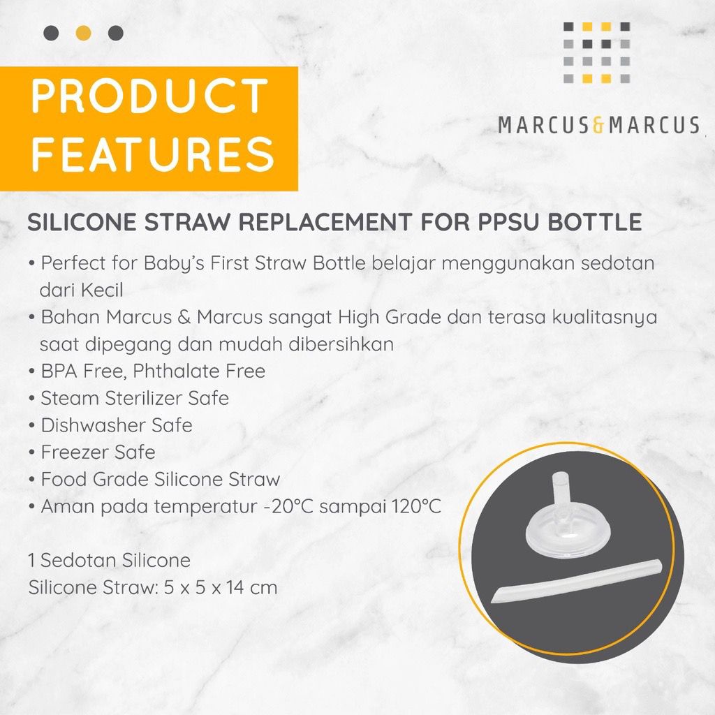 MARCUS&amp;MARCUS SILICONE STRAW REPLACEMENT / MNMU06