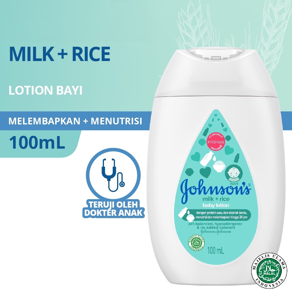 JOHNSON'S Milk + Rice Baby Lotion - Losion Bayi 100ml