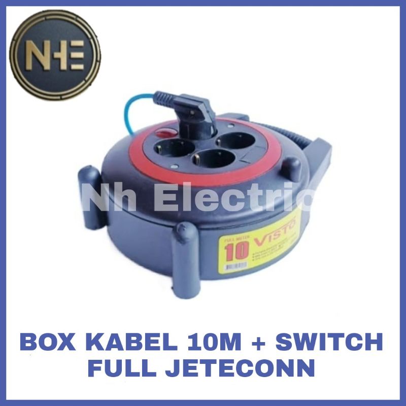 Box Kabel 10 Meter + Switch Full Jeteconn - Roll Kabel 10 Mtr + Switch Full Jeteconn - Box Kabel 10 M + Saklar On/Off Jeteconn