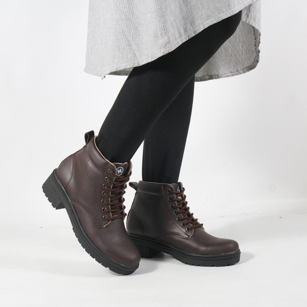 Sepatu Boots Wanita V 3451 Brand Varka Sepatu Casual Semi Formal Wanita Trendi Berkualitas - Coklat