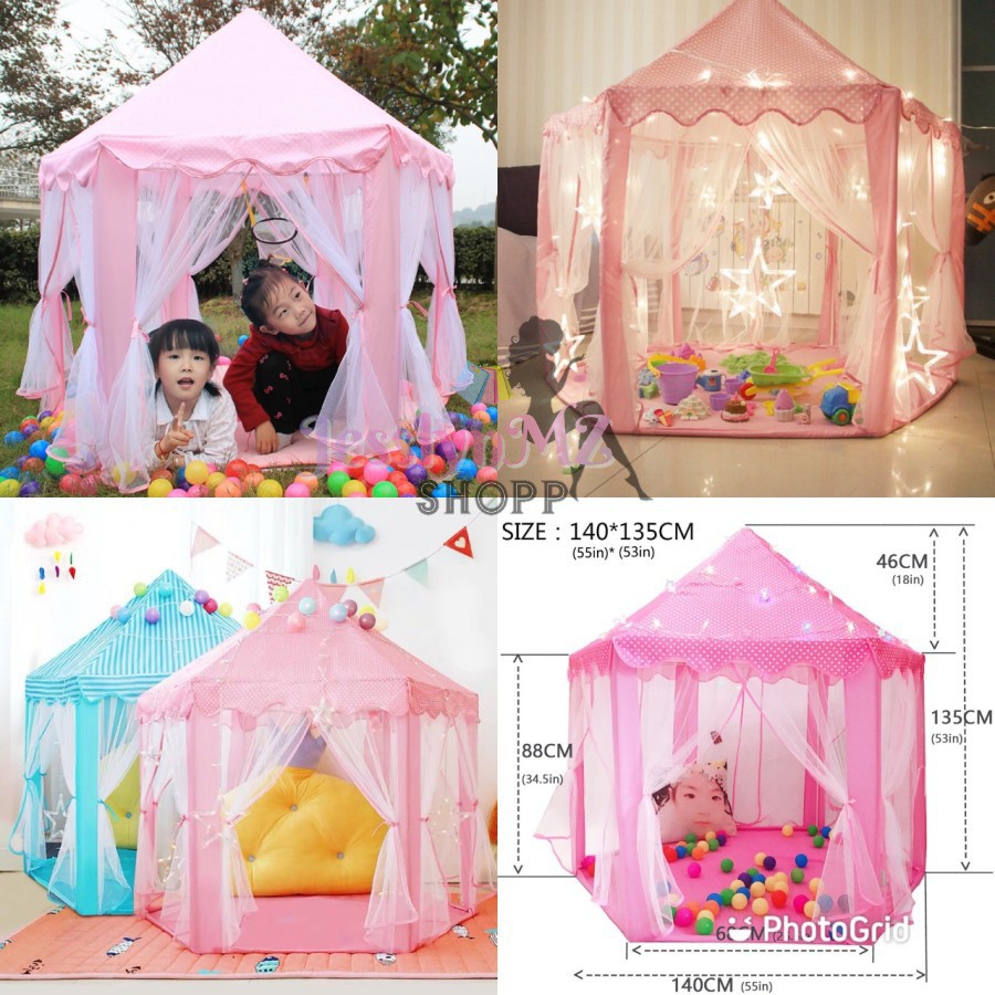 TENDA CAMPING LIPAT UNTUK ANAK-ANAK 2-3 ORANG MODEL CASTLE LUCU /TENDA ANAK ANAK/TENDA MODEL RUMAH