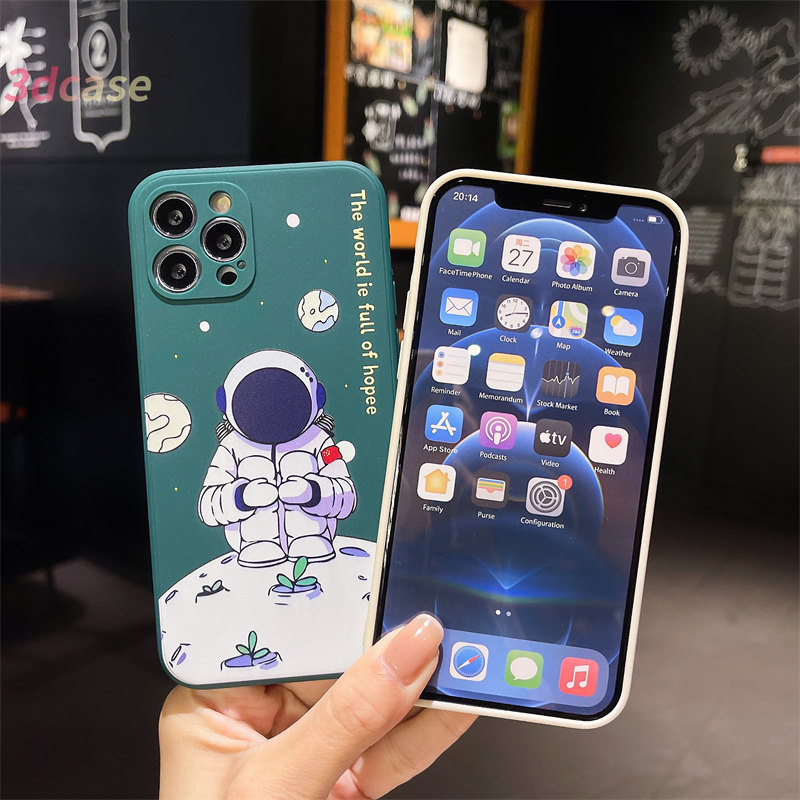 Case POCO X3 NFC X3 PRO M3 Xiaomi Redmi 9C NFC 9A 9i 9T 9 Power 10X POCO M2 PRO Redmi Note 9 8 10 10S 9 PRO MAX 9S Soft Matte Case untuk Cute Astronaut Moon Rocket Planet