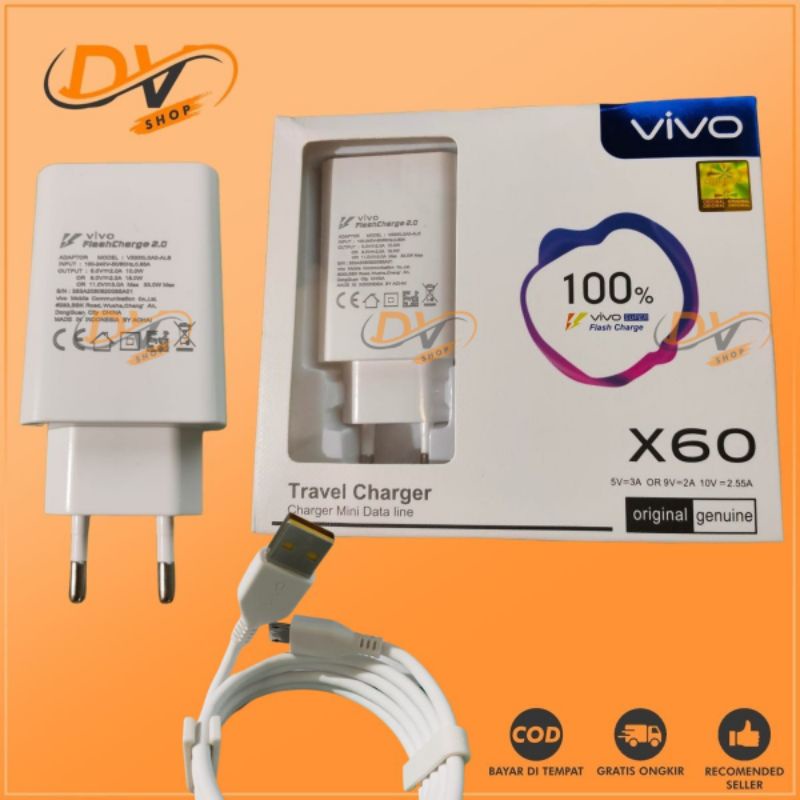 Charger Vivo Original 100% Fast Charging 9V-2A / Charger Vivo V11 V9 V7 V5 V5max V3max Y95 Y91 Y71