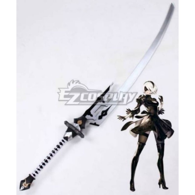 Props kayu weapon tongkat 2b nier automata cosplay