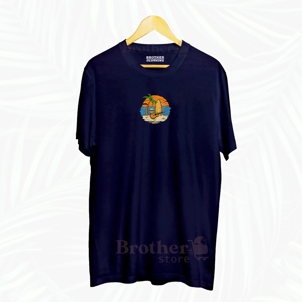 Brother store Kaos Distro Pria Articlel PANTAI BIRU KAOS TEXT print Premium