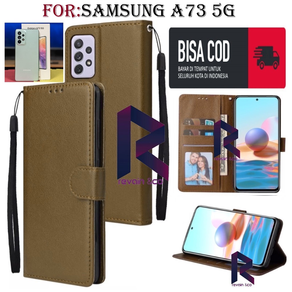 NEW SAMSUNG GALAXY A73 5G 2022 CASE FLIP WALLET LEATHER KULIT PREMIUM SARUNG BUKA TUTUP FLIP CASE SAMSUNG A73 5G