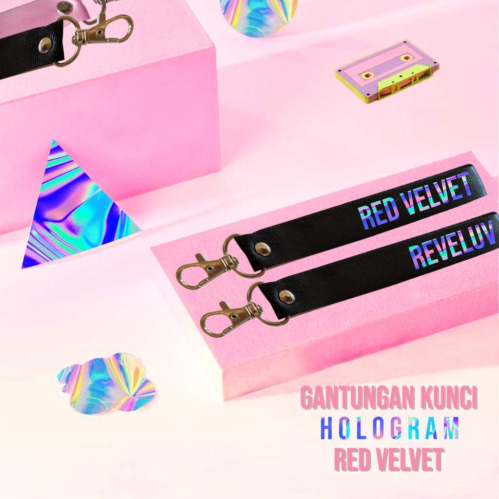 GANTUNGAN KUNCI REDVELVET LANYARD HOLOGRAM FANMADE STRAP GANTUNGAN KUNCI HOLOGRAM REDVELVET EDITION