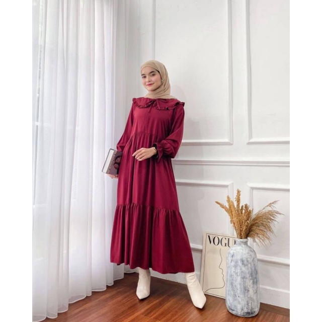 GAMIS MIDI DRESS GAMIS LEBARAN TERBARU JUMBO GAMIS KERAH