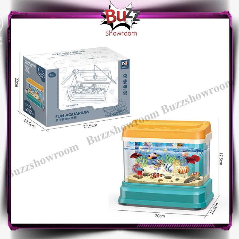 Fun Aquarium Mainan Anak Pancingan Ikan Magnetic Fish Tank Feeding