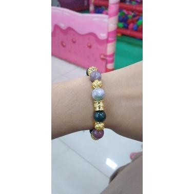 Gelang Batu Alam Asli Dengan Variasi Lapis Emas Gelang Madu Sulaiman Gelang Batu Impor