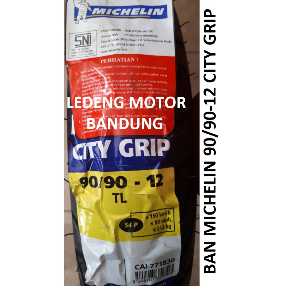 Michelin 90/90-12 City Grip Ban Tubeless Motor Vespa Baru New Scoopy Lampu Led