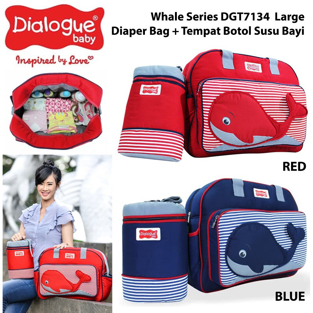 Promo !! Dialogue Baby tas besar whales series  - DGT 7134 - tas diapers baby dialogue ukuran besar