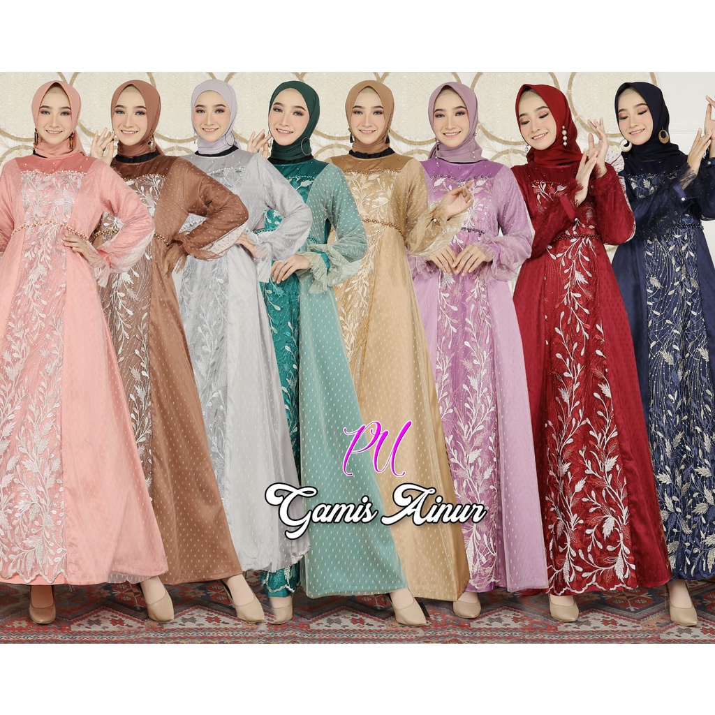 MAXI AINUR syari GAMIS lebaran SERAGAM Muslim JUMBO
