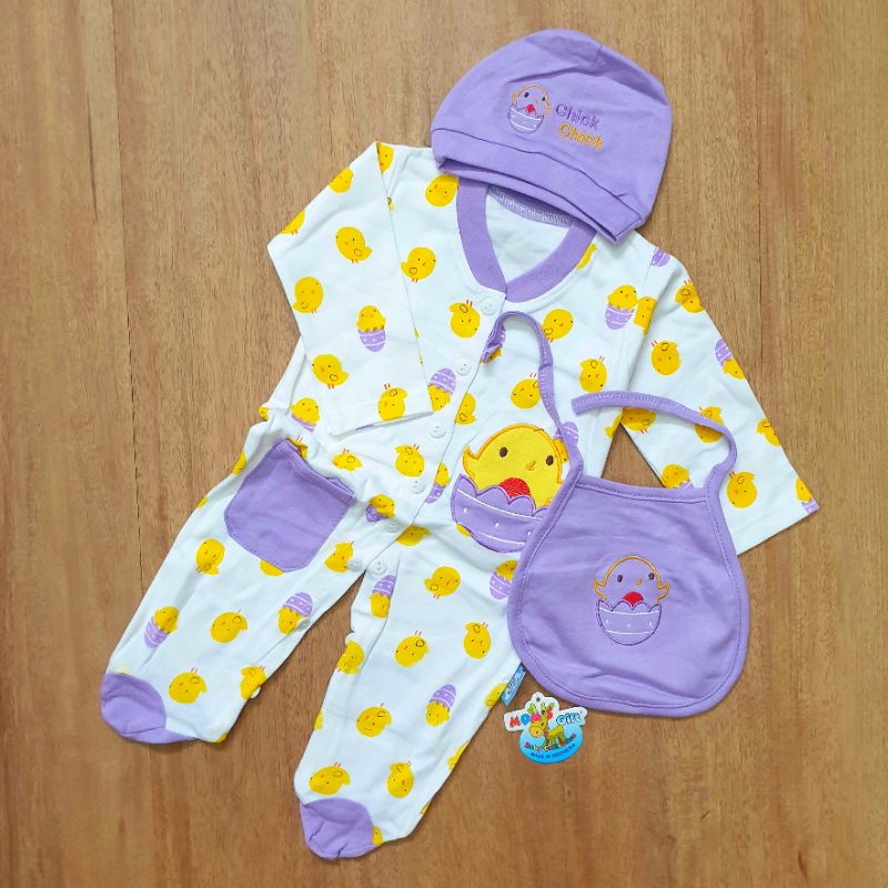 Set Jumper + Topi + Celemek Bayi MG SNI 0-9 Bulan Anti Alergi Baju Kodok Bayi Newborn SLEEPSUIT SET