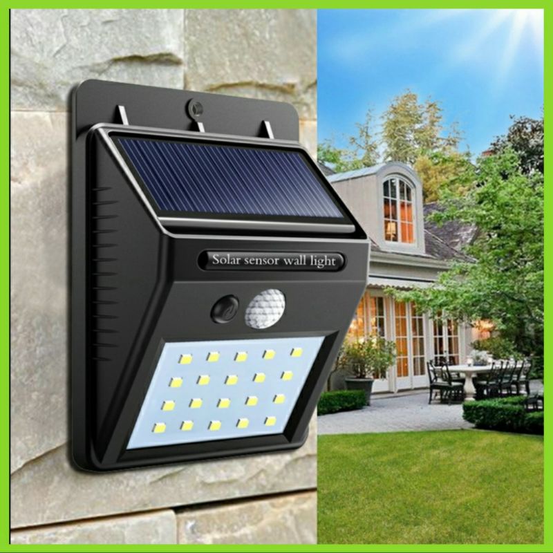 Lampu Solar Sensor Gerak Outdoor Weatherproof LED Super Terang