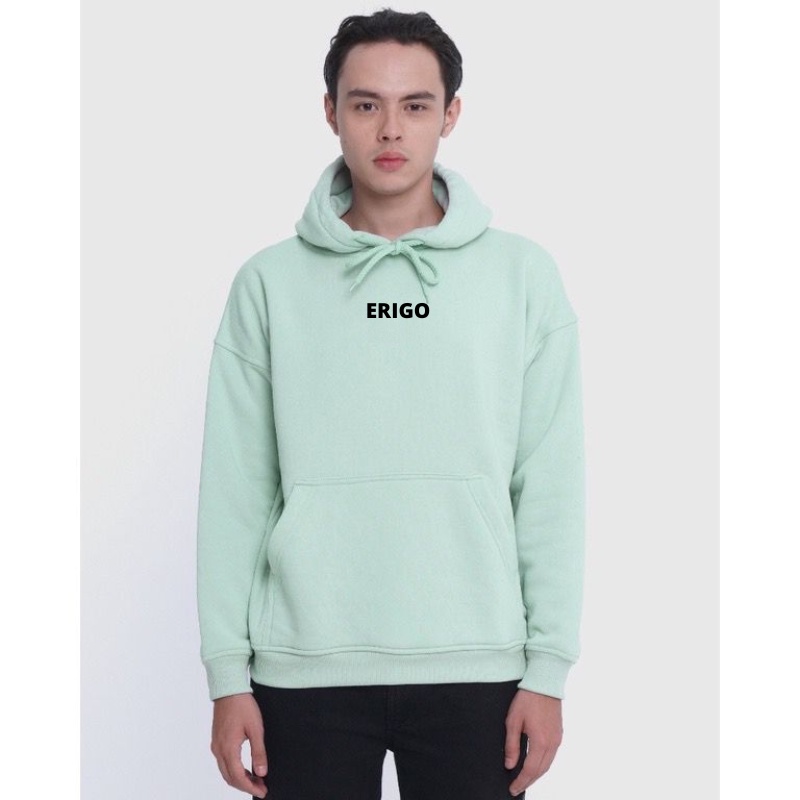 Jaket Erigo Hoodie Pria Mint Cream &amp; Black Premium - Sweater Erigo - Jaket Erigo - Crewneck Erigo