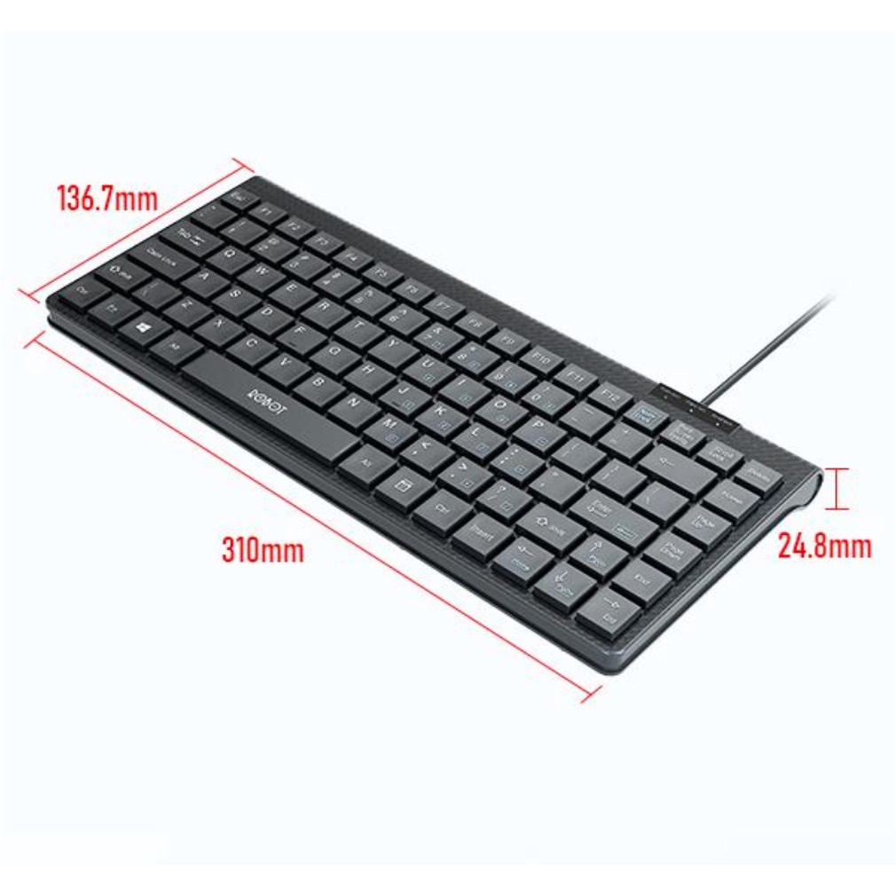 Robot Keyboard Mini RK10 Ultra Thin - Silent Button Portable Mouse Mini USB