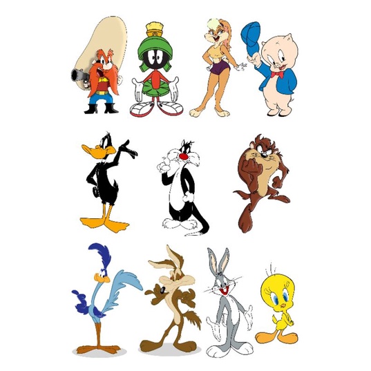 LOONEY TUNES Sticker Dinding size 8 cm  Vinyl white waterproof