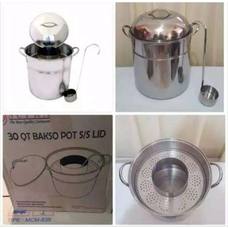 Supra Stainless Bakso Pot 30 Qt Panci Bakso Stainless 28.4 Liter