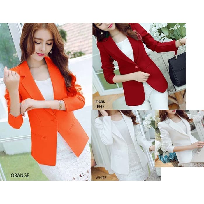 BLAZER HITAM LENGAN PANJANG WANITA / JAS KERJA KANTORAN FORMAL WANITA