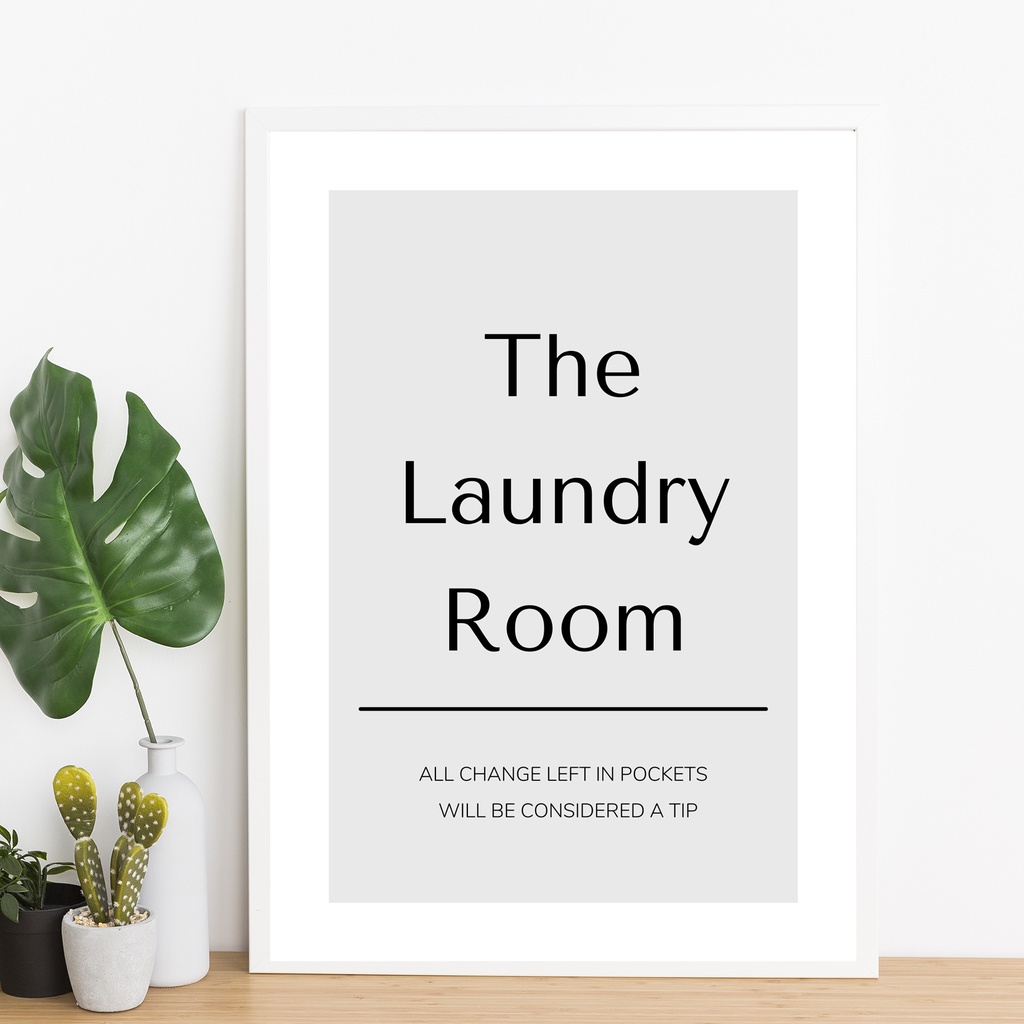 Tulisan Laundry Room Wall Decor Dekorasi Dinding Aesthetic Minimalis Ukuran 20x30 A4