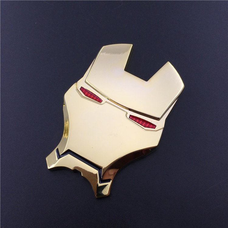 1pc Stiker Logo/Emblem/Badge 3d Iron Man Bahan Metal Untuk Body Mobil